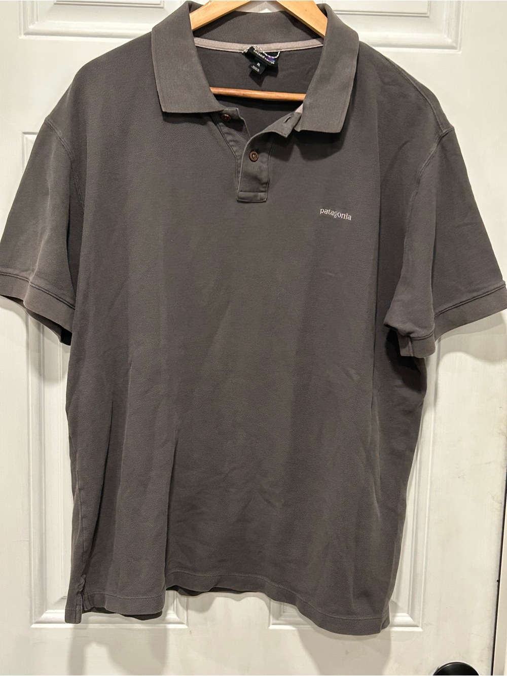Patagonia Men’s Belwe Pique Polo Shirt Forge Grey SP17 Organic Cotton XL